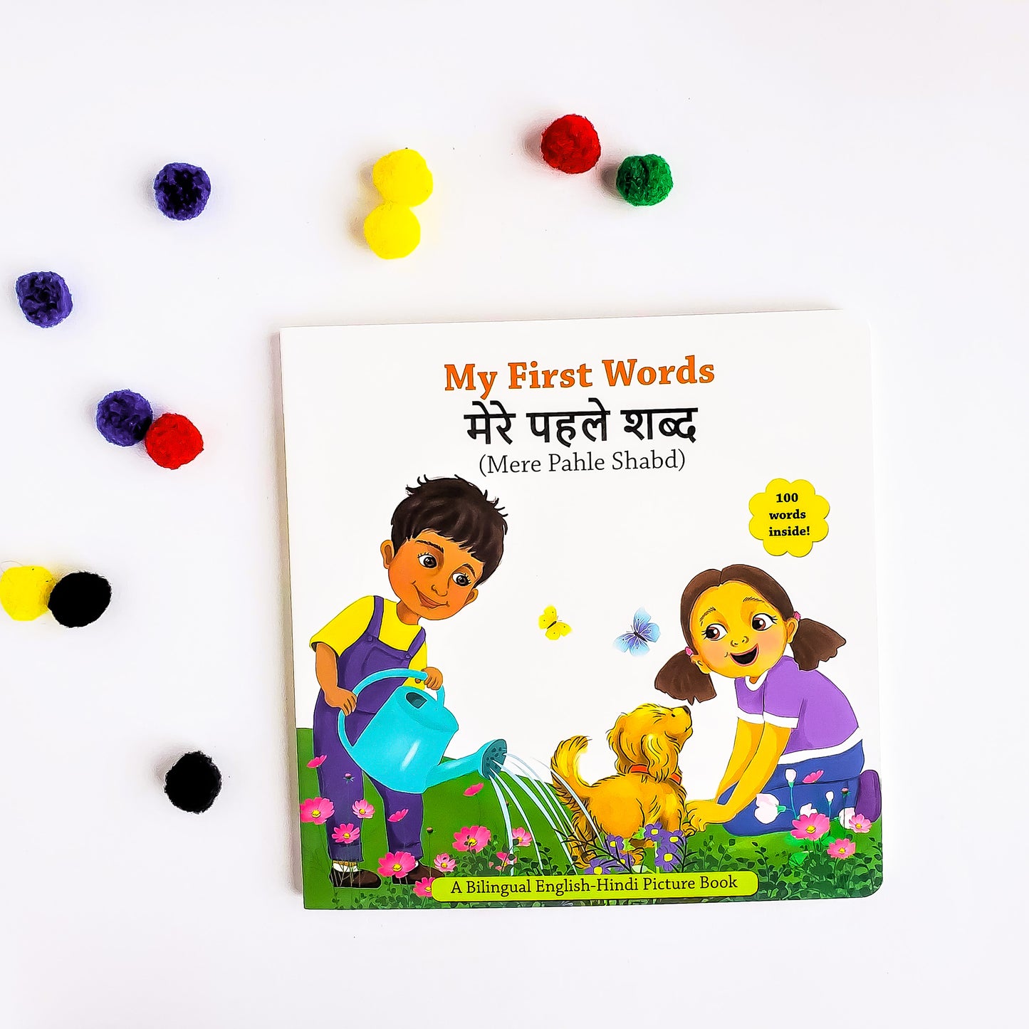 Hindi mere pahle shabd / my first words board book, learn 100 everyday words in Hindi and English, perfect gift for babies and young children